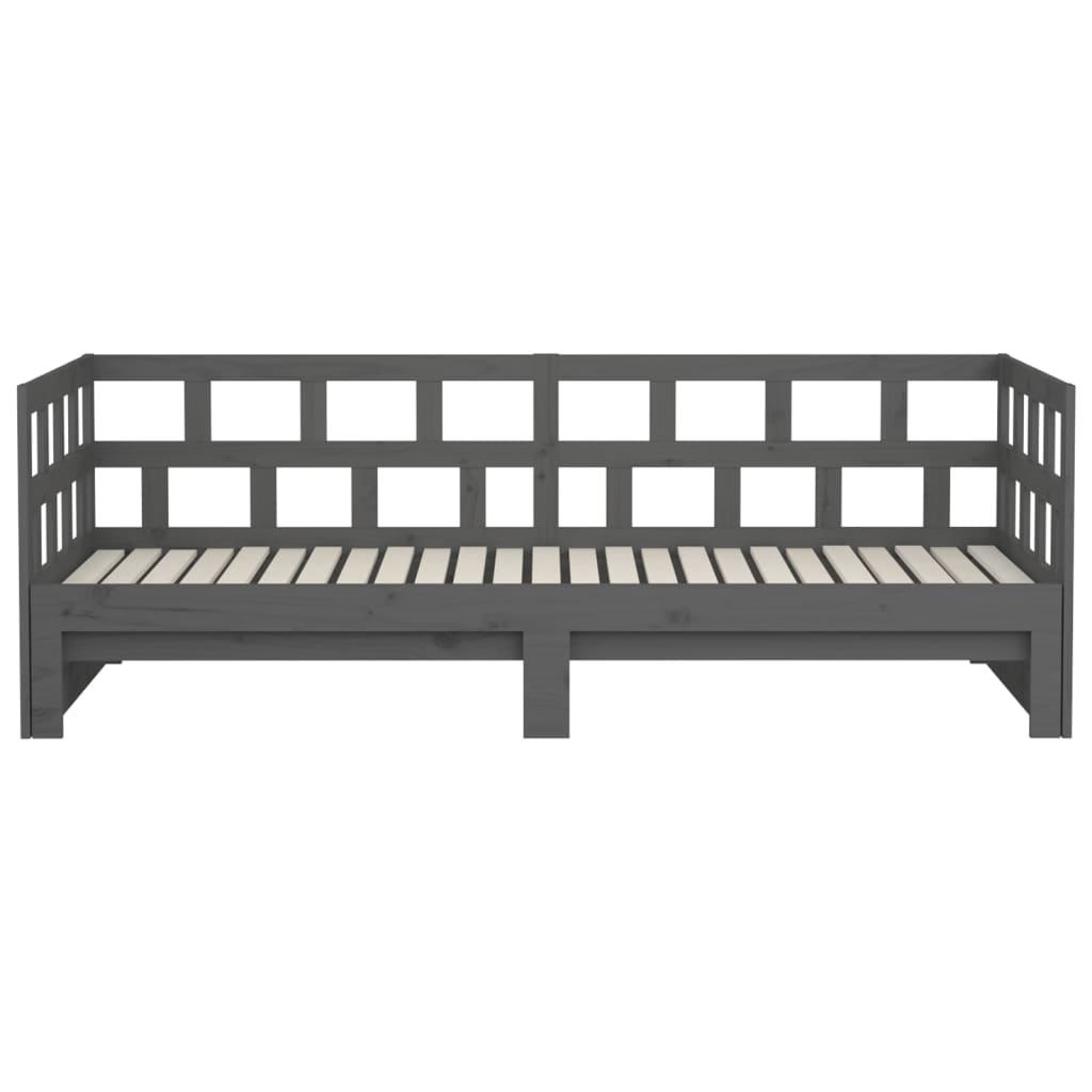 Slaapbank uitschuifbaar massief grenenhout 2x(90x200) cm