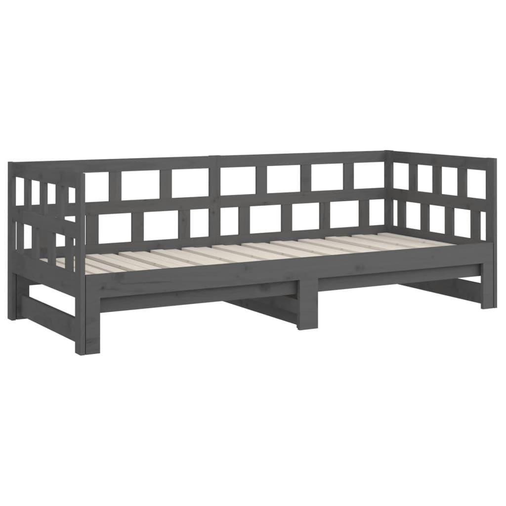 Slaapbank uitschuifbaar massief grenenhout 2x(90x200) cm