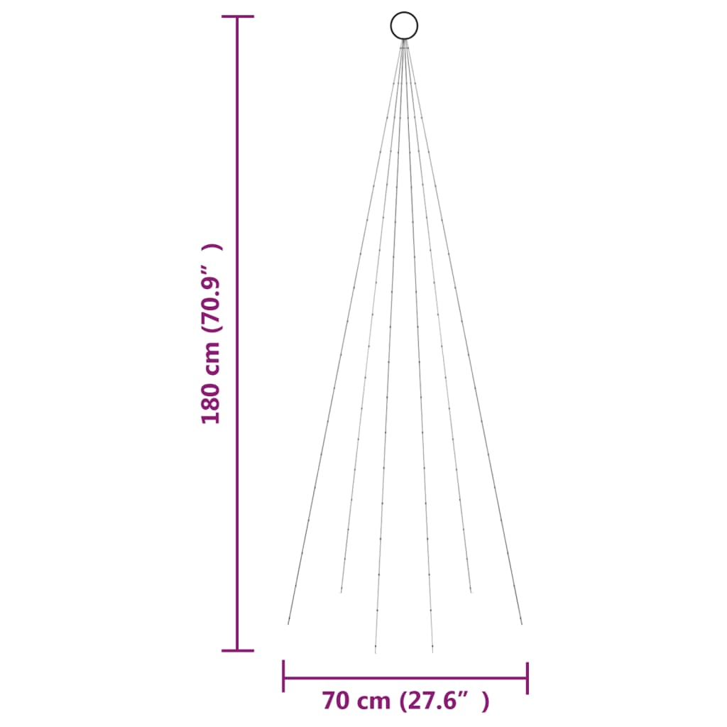 Vlaggenmast kerstboom 732 LED's koudwit 500 cm