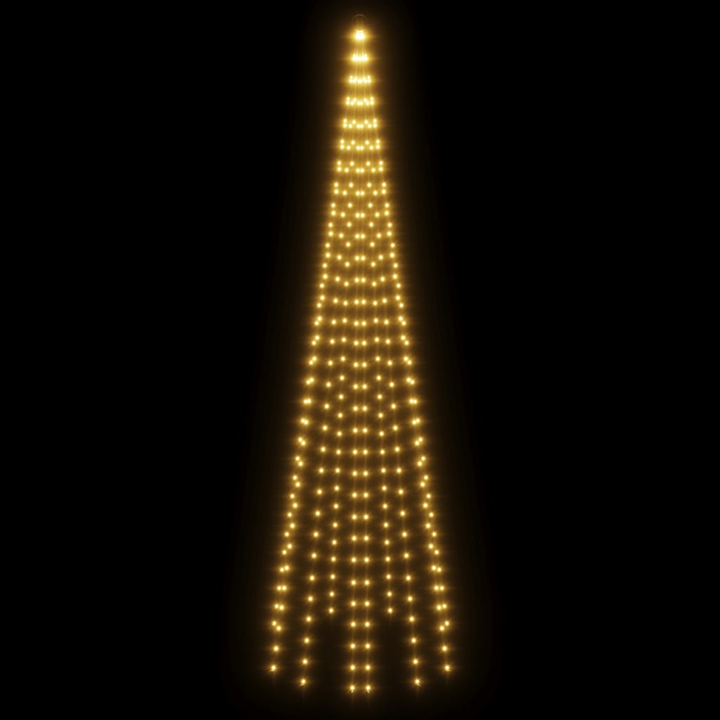 Vlaggenmast kerstboom 732 LED's koudwit 500 cm