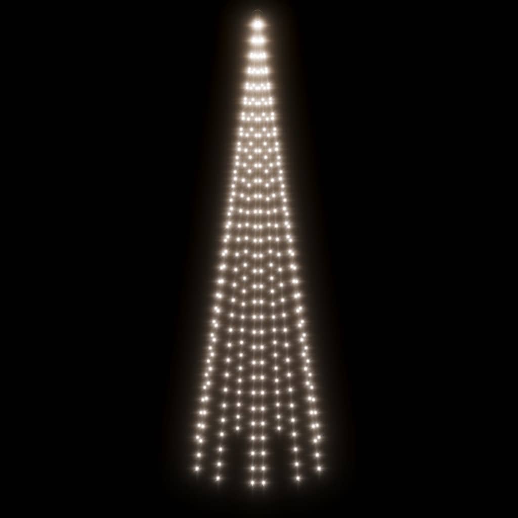 Vlaggenmast kerstboom 732 LED's koudwit 500 cm