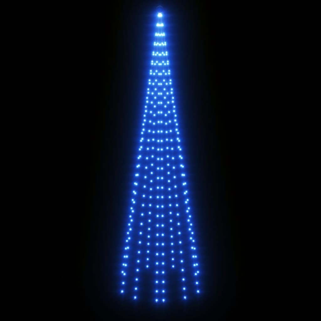 Vlaggenmast kerstboom 732 LED's koudwit 500 cm