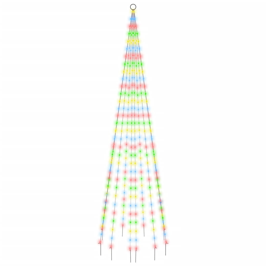 Vlaggenmast kerstboom 732 LED's koudwit 500 cm