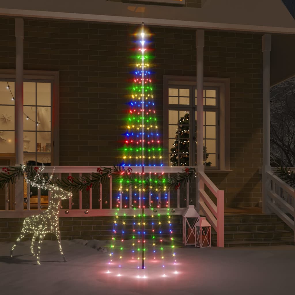 Vlaggenmast kerstboom 732 LED's koudwit 500 cm