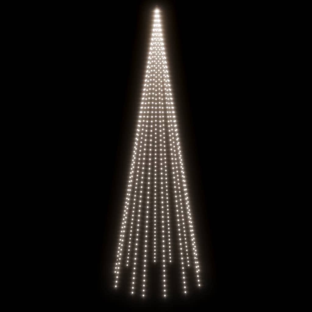 Vlaggenmast kerstboom 732 LED's koudwit 500 cm