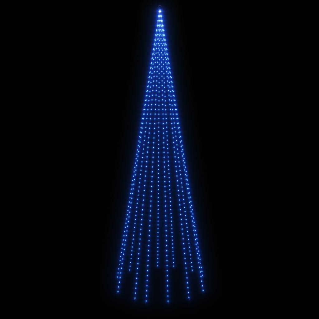 Vlaggenmast kerstboom 732 LED's koudwit 500 cm