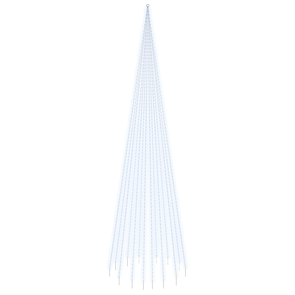 Vlaggenmast kerstboom 732 LED's koudwit 500 cm