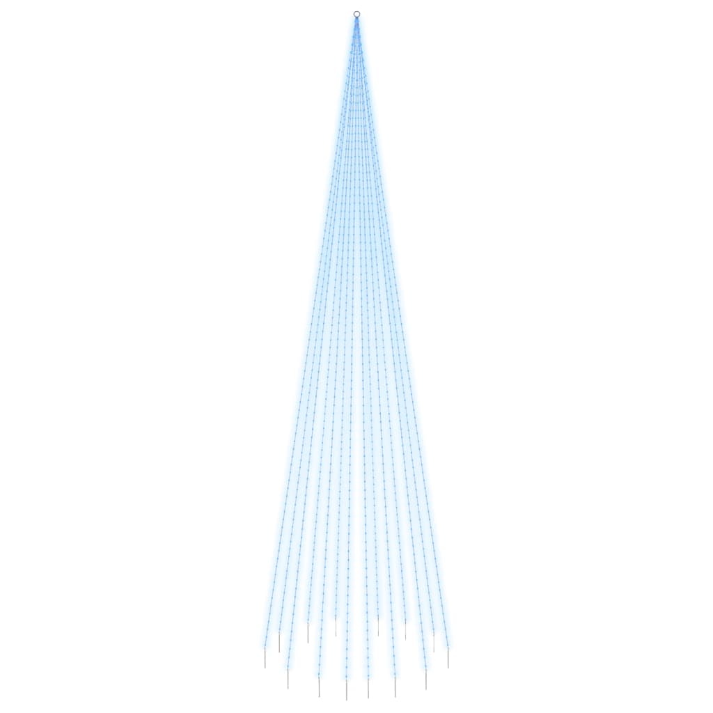 Vlaggenmast kerstboom 732 LED's koudwit 500 cm