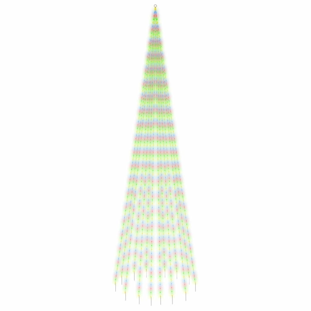 Vlaggenmast kerstboom 732 LED's koudwit 500 cm