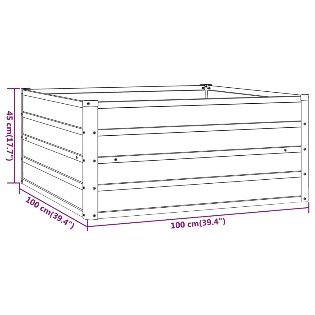 Plantenbak verhoogd 400x80x77 cm cortenstaal roestig