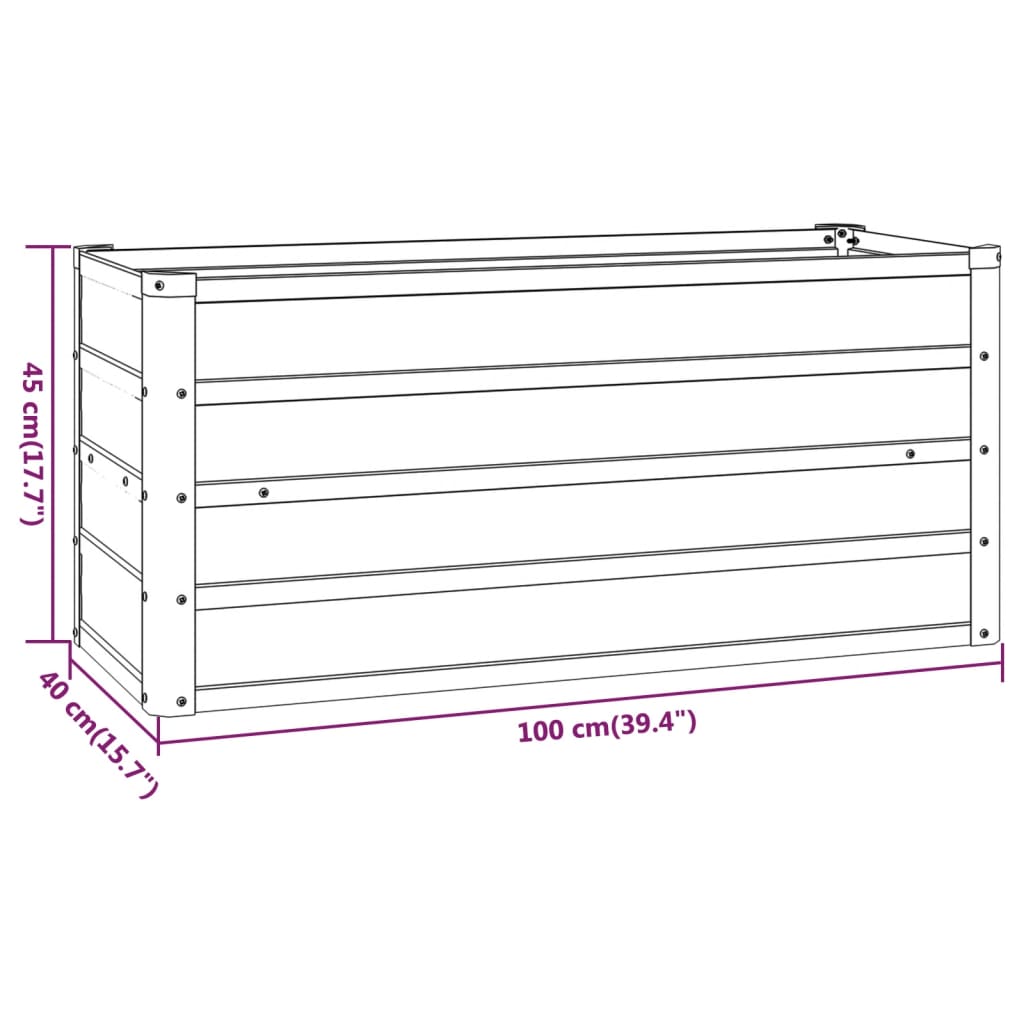 Plantenbak verhoogd 400x80x77 cm cortenstaal roestig