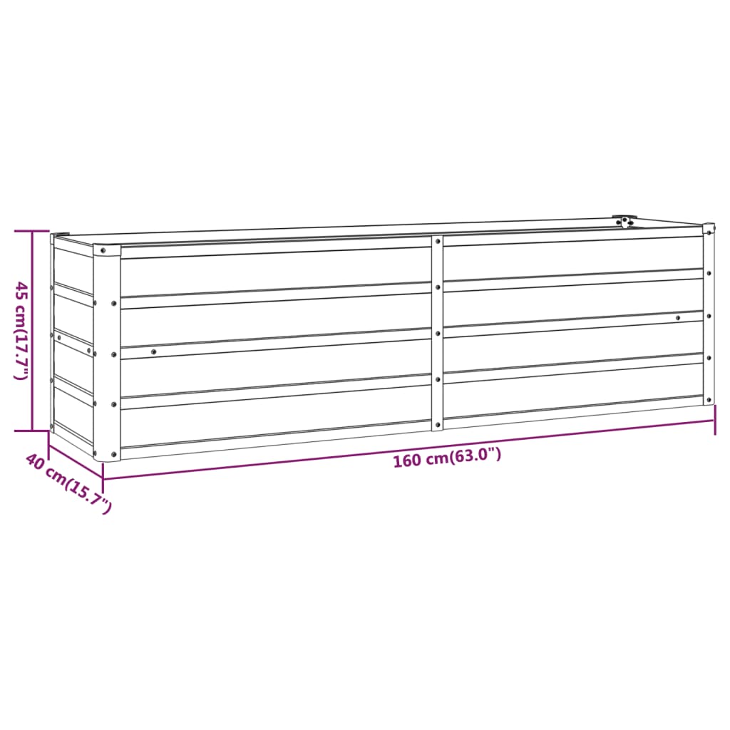 Plantenbak verhoogd 400x80x77 cm cortenstaal roestig