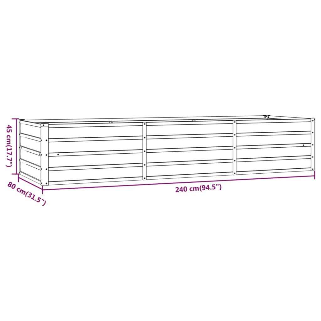 Plantenbak verhoogd 400x80x77 cm cortenstaal roestig