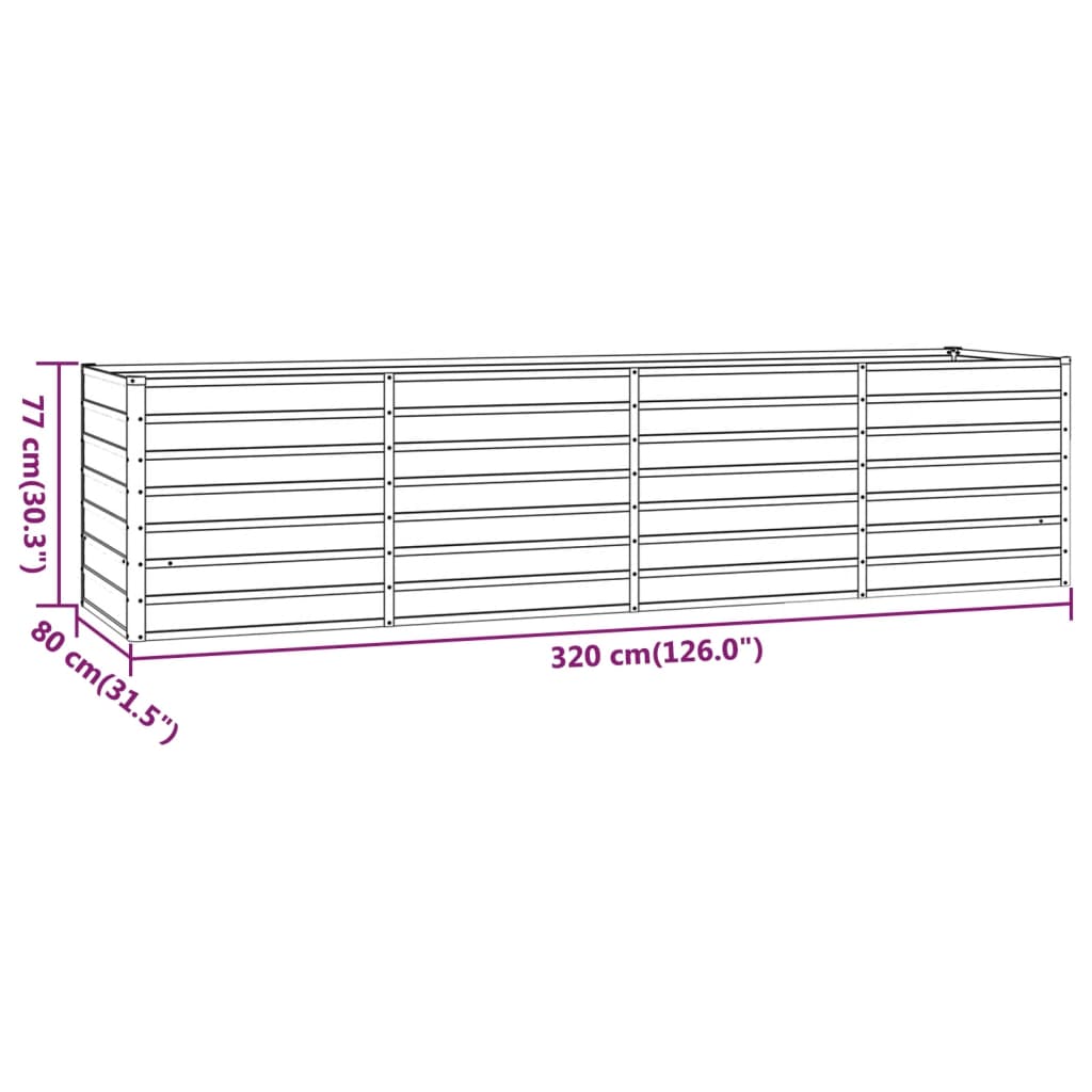 Plantenbak verhoogd 400x80x77 cm cortenstaal roestig