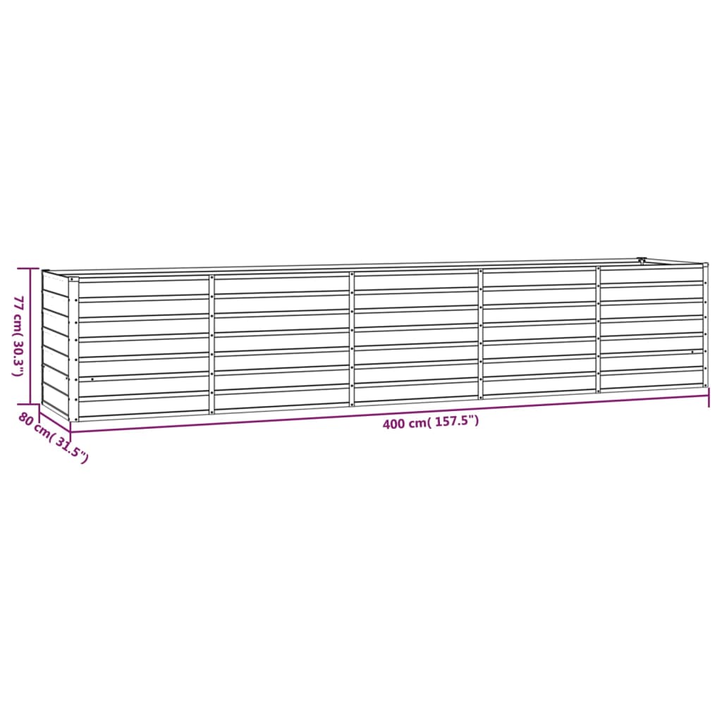 Plantenbak verhoogd 400x80x77 cm cortenstaal roestig