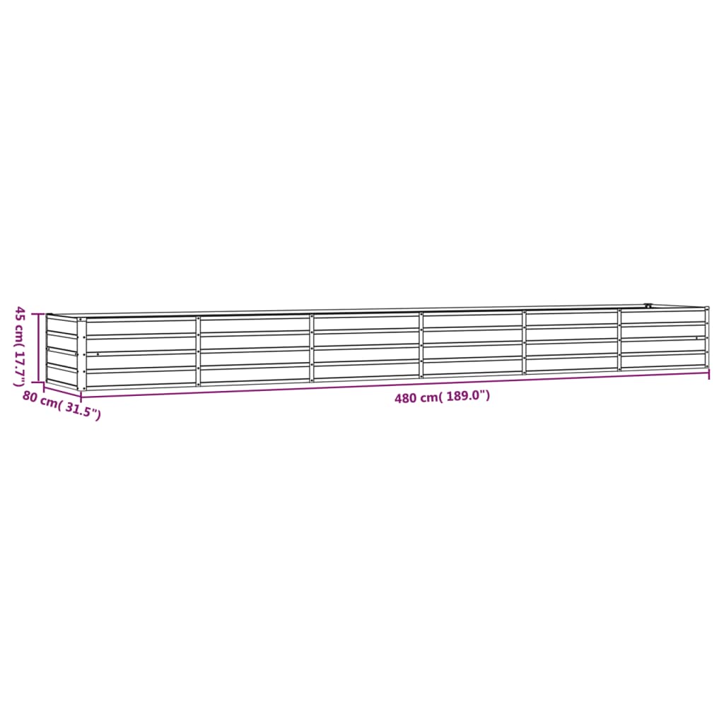 Plantenbak verhoogd 400x80x77 cm cortenstaal roestig