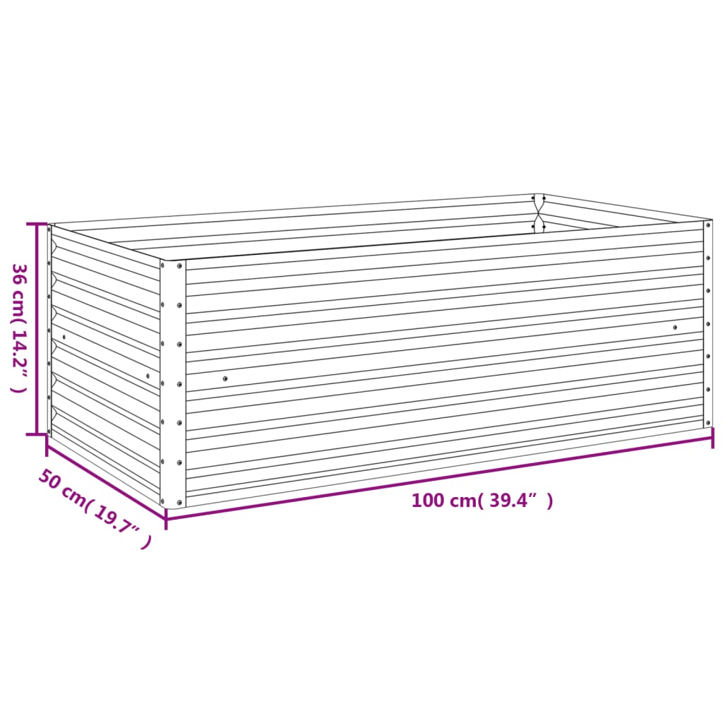 Plantenbak verhoogd 482x100x36 cm cortenstaal