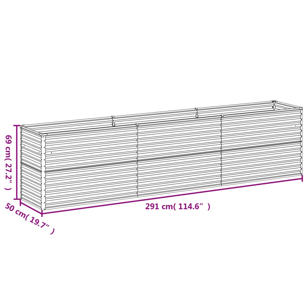 Plantenbak verhoogd 482x100x36 cm cortenstaal