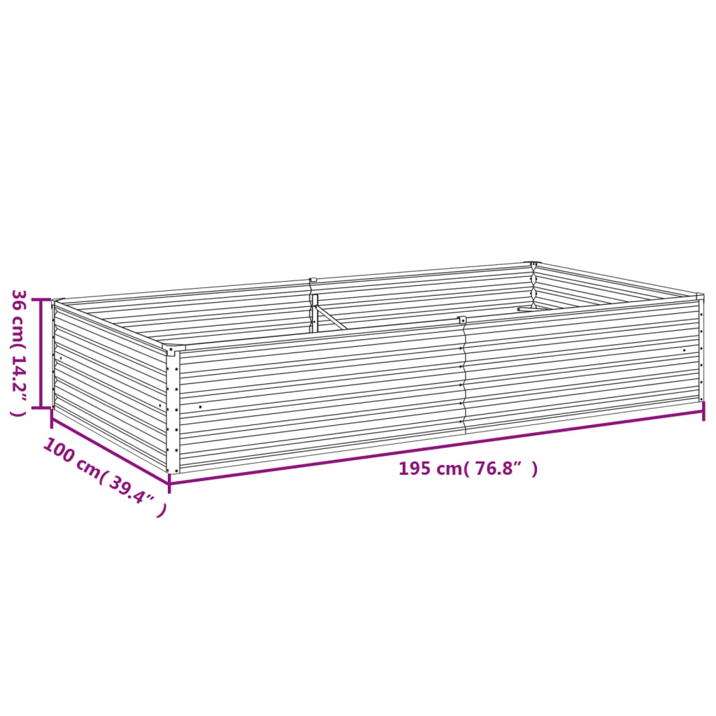 Plantenbak verhoogd 482x100x36 cm cortenstaal