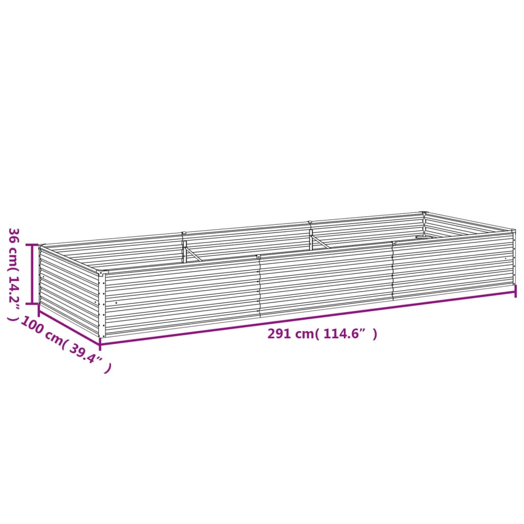 Plantenbak verhoogd 482x100x36 cm cortenstaal