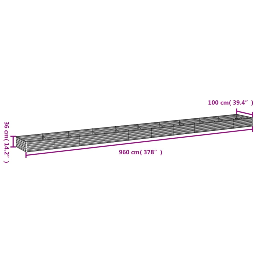 Plantenbak verhoogd 482x100x36 cm cortenstaal