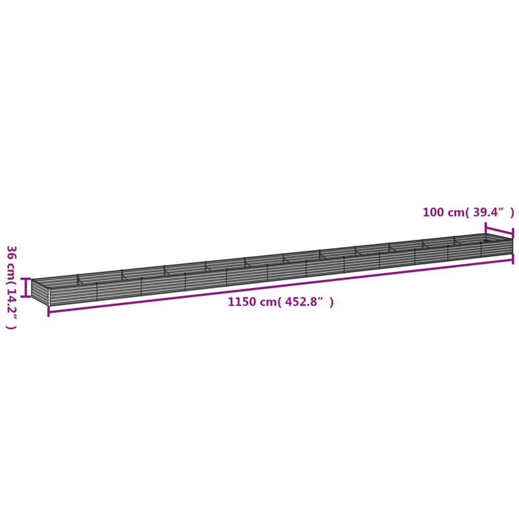 Plantenbak verhoogd 482x100x36 cm cortenstaal