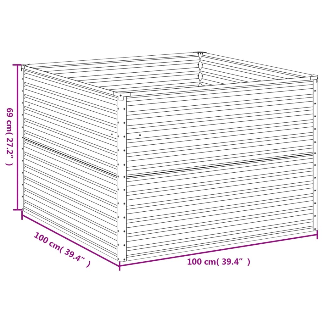 Plantenbak verhoogd 482x100x36 cm cortenstaal