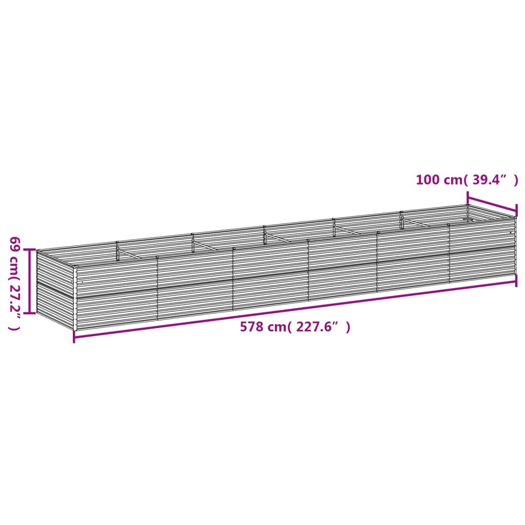 Plantenbak verhoogd 482x100x36 cm cortenstaal