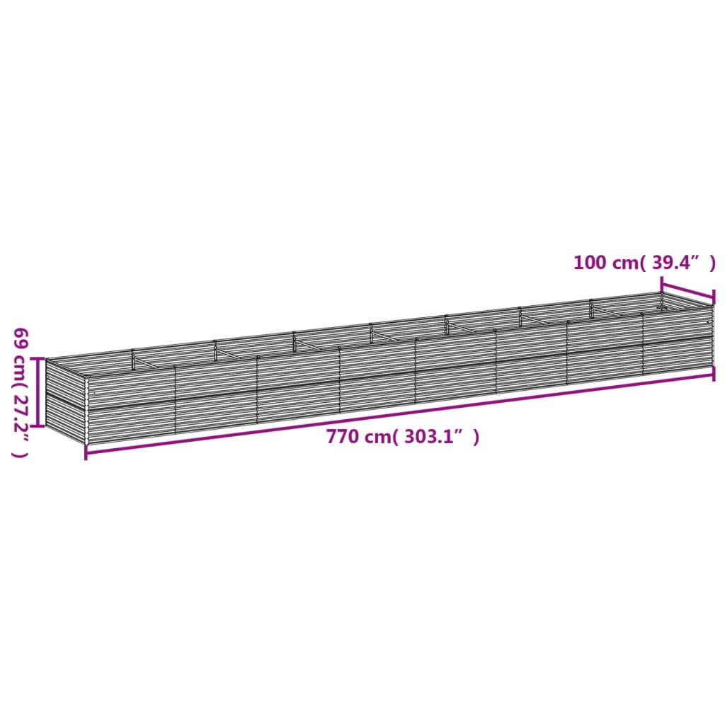 Plantenbak verhoogd 482x100x36 cm cortenstaal