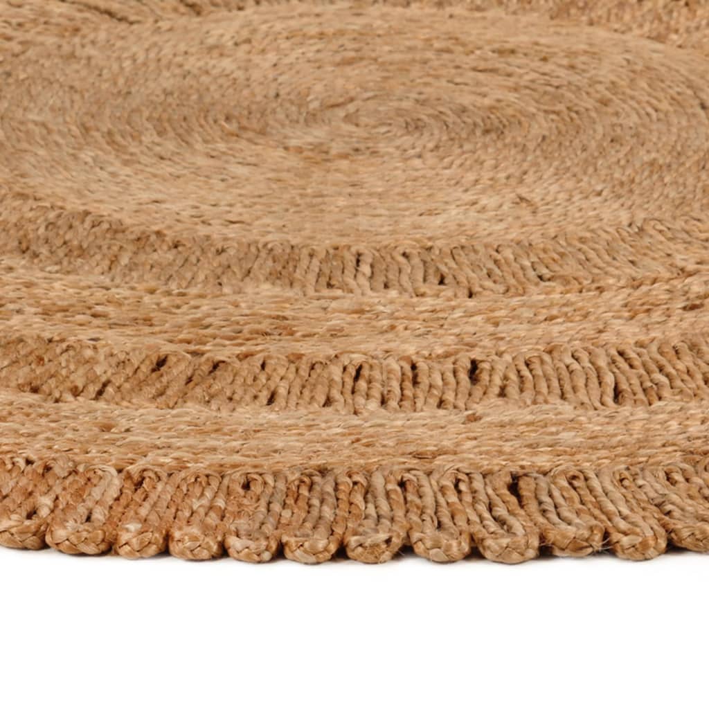 Tapijt rond 120 cm gevlochten jute