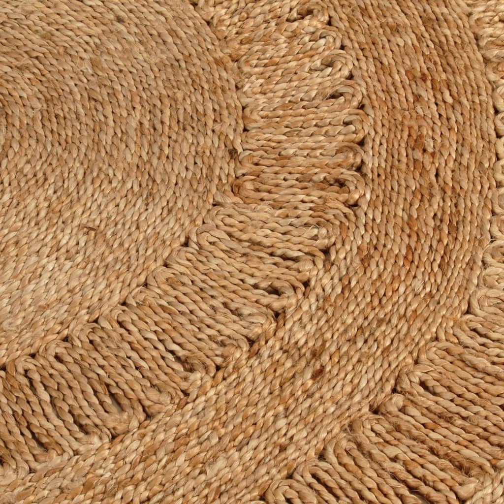 Tapijt rond 120 cm gevlochten jute