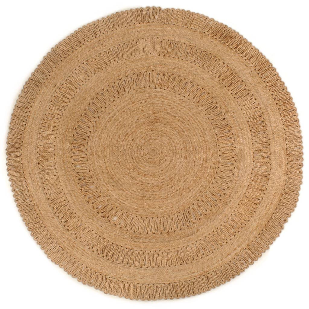 Tapijt rond 120 cm gevlochten jute