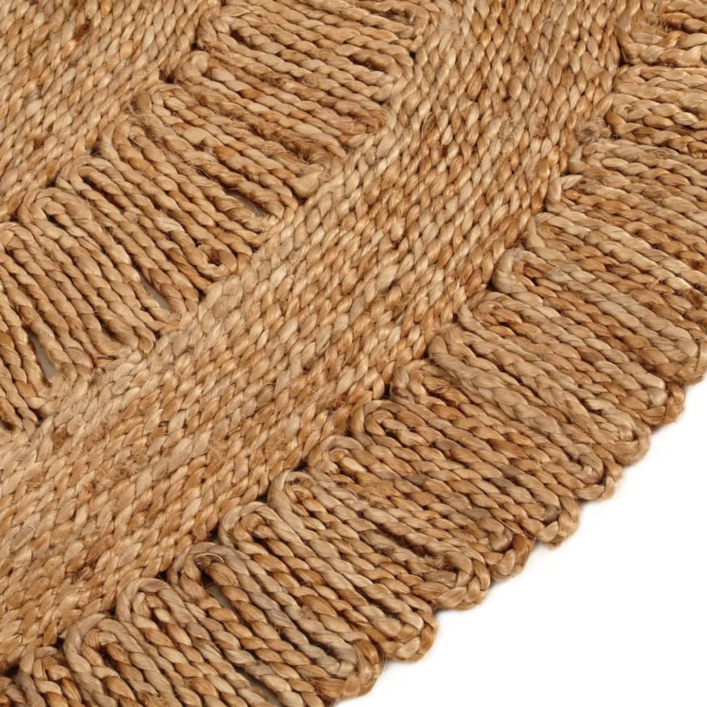 Tapijt rond 120 cm gevlochten jute