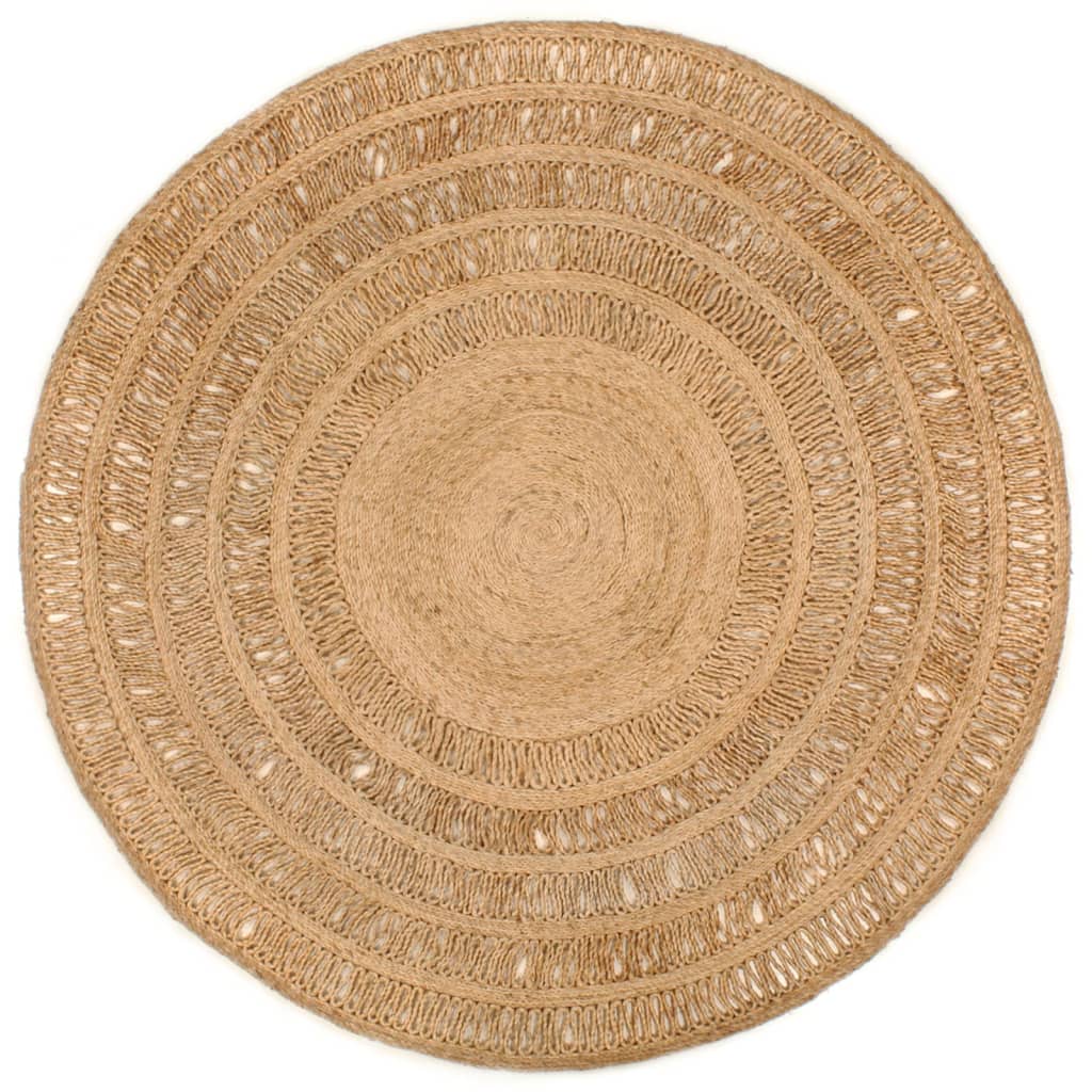 Tapijt rond 120 cm gevlochten jute