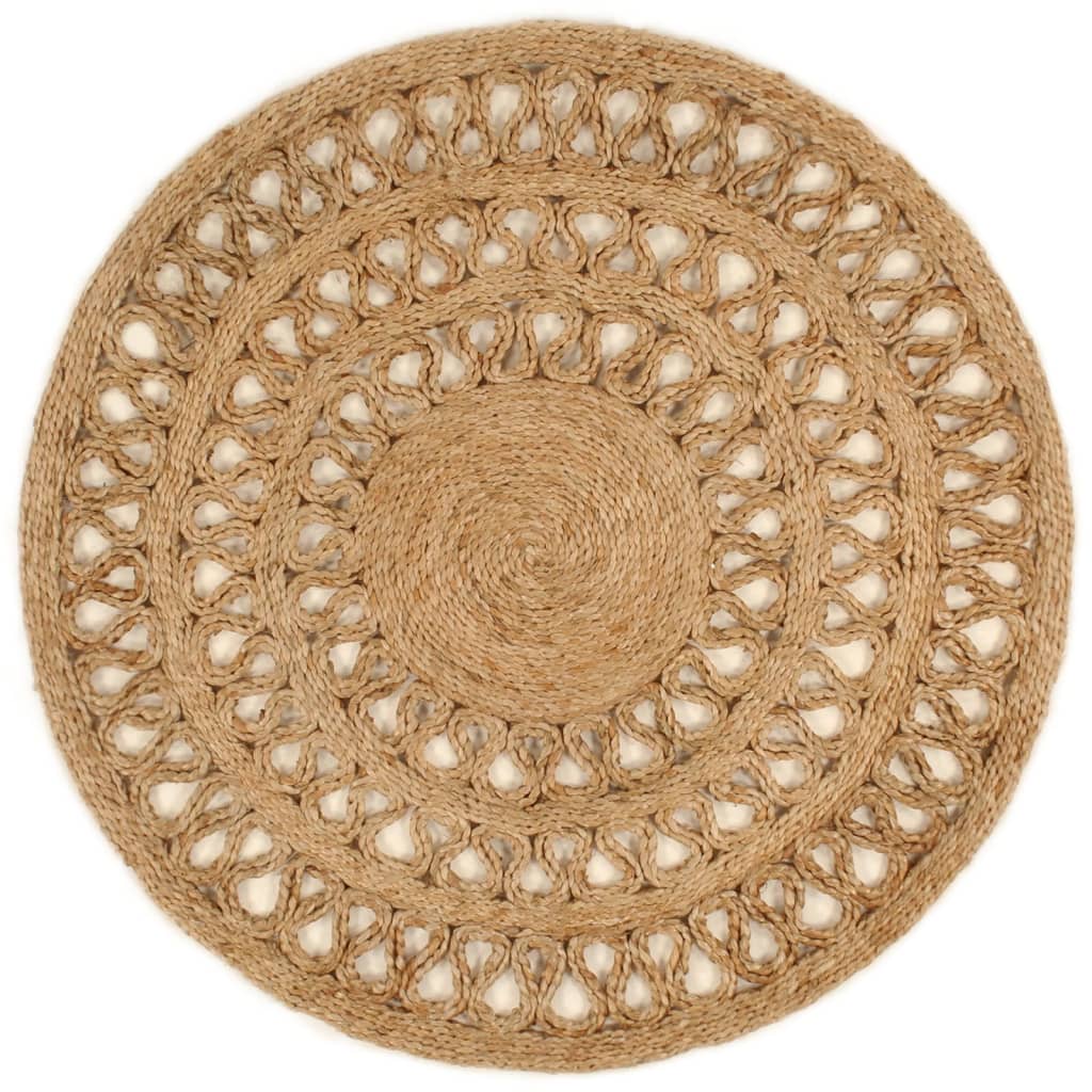 Tapijt rond 180 cm gevlochten jute