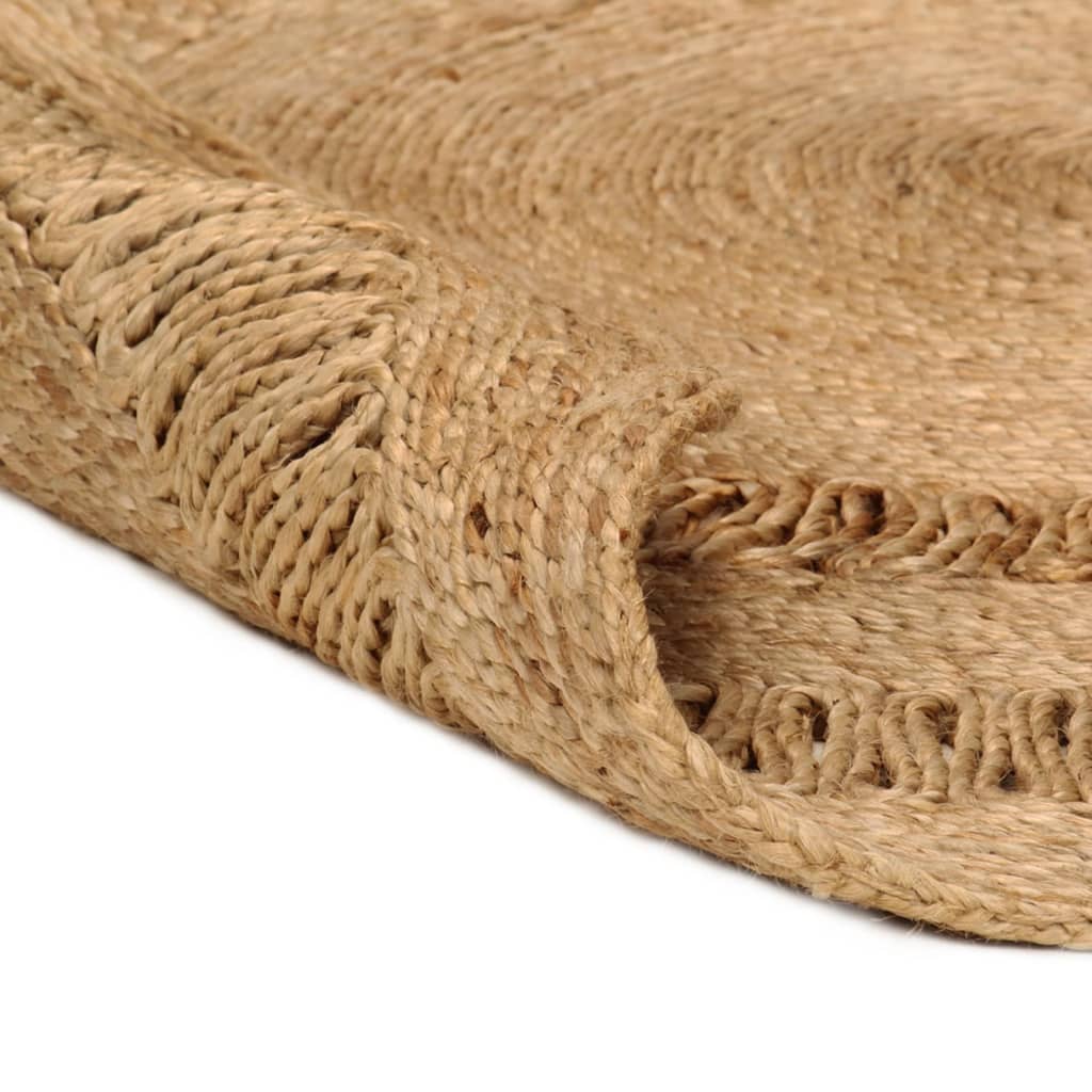 Tapijt rond 120 cm gevlochten jute