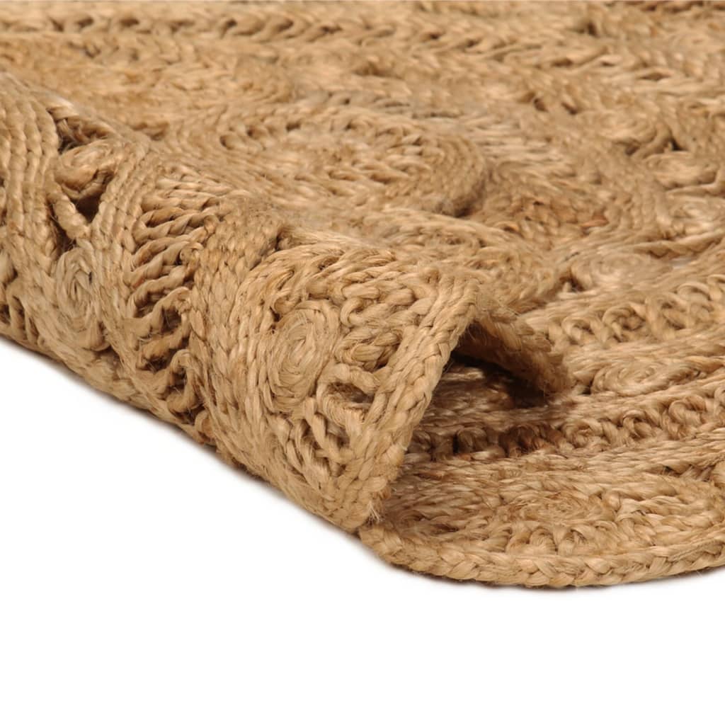 Tapijt rond 120 cm gevlochten jute