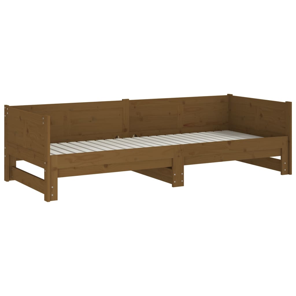 Slaapbank uitschuifbaar massief grenenhout 2x(80x200) cm