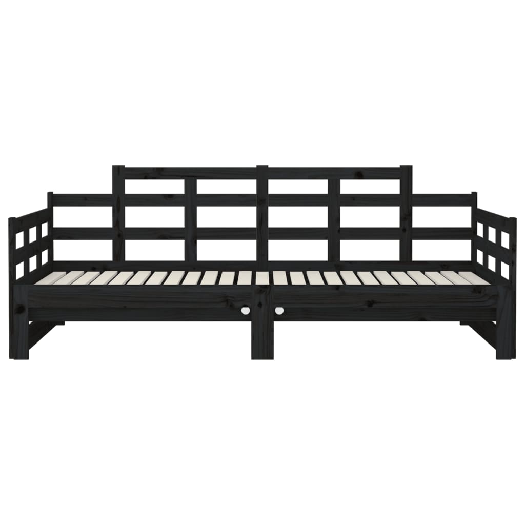 Slaapbank uitschuifbaar massief grenenhout 2x(80x200) cm