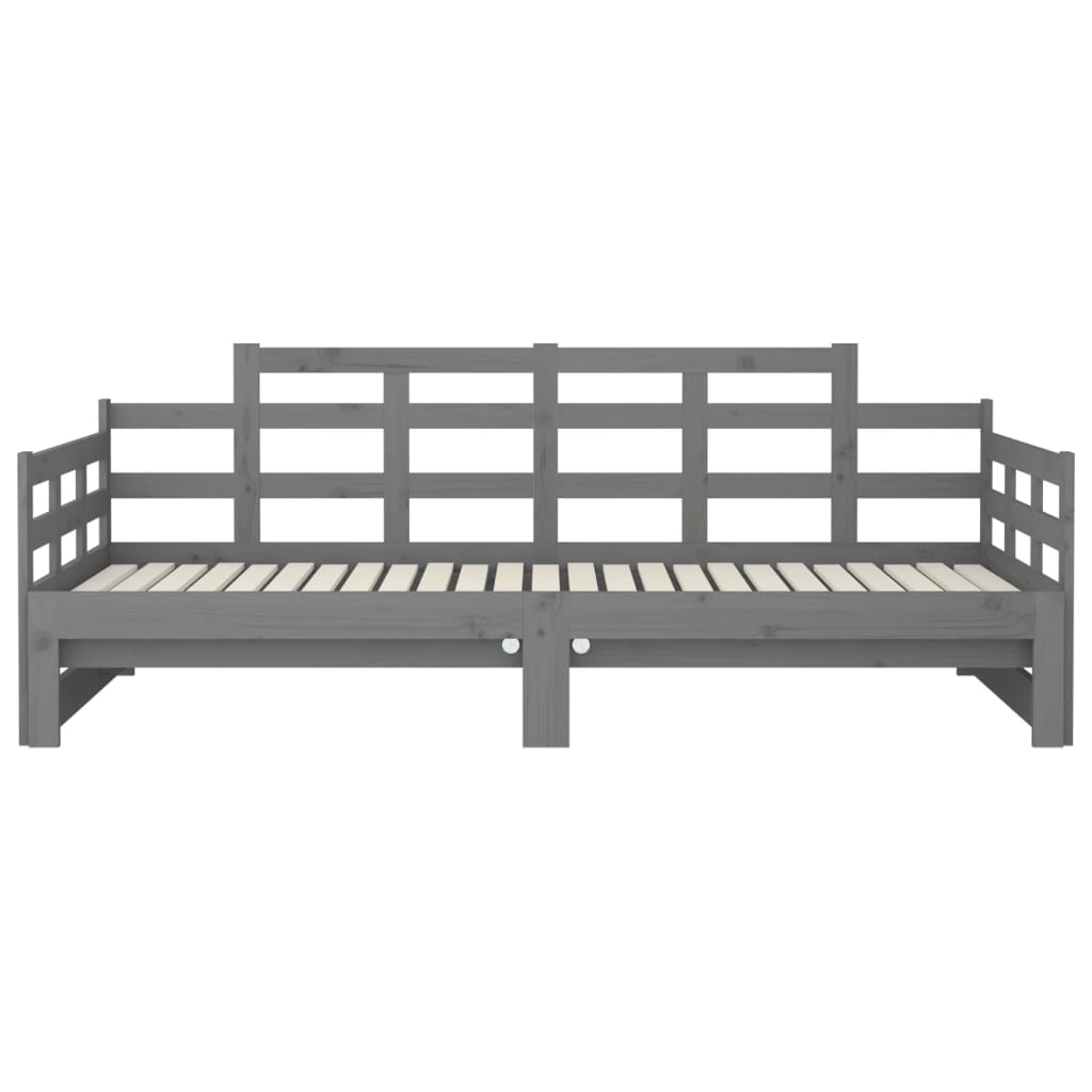 Slaapbank uitschuifbaar massief grenenhout 2x(80x200) cm