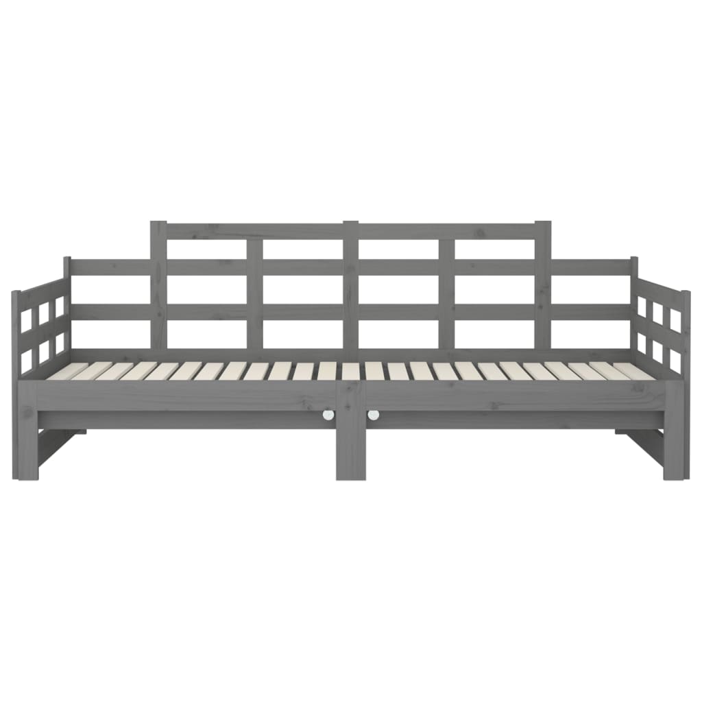 Slaapbank uitschuifbaar massief grenenhout 2x(80x200) cm