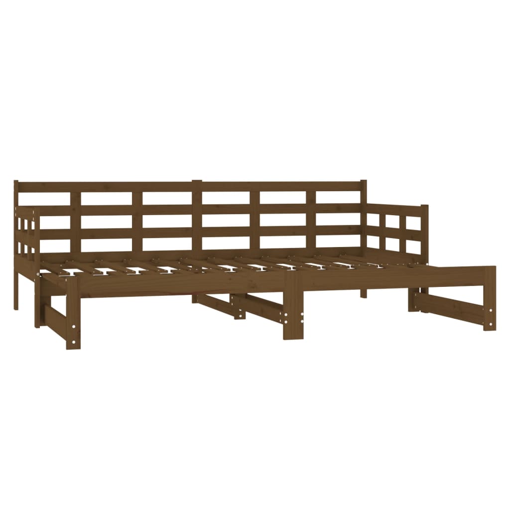 Slaapbank uitschuifbaar massief grenenhout 2x(80x200) cm