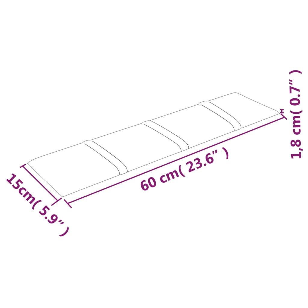 Wandpanelen 12 st 1,08 m² 60x15 cm stof