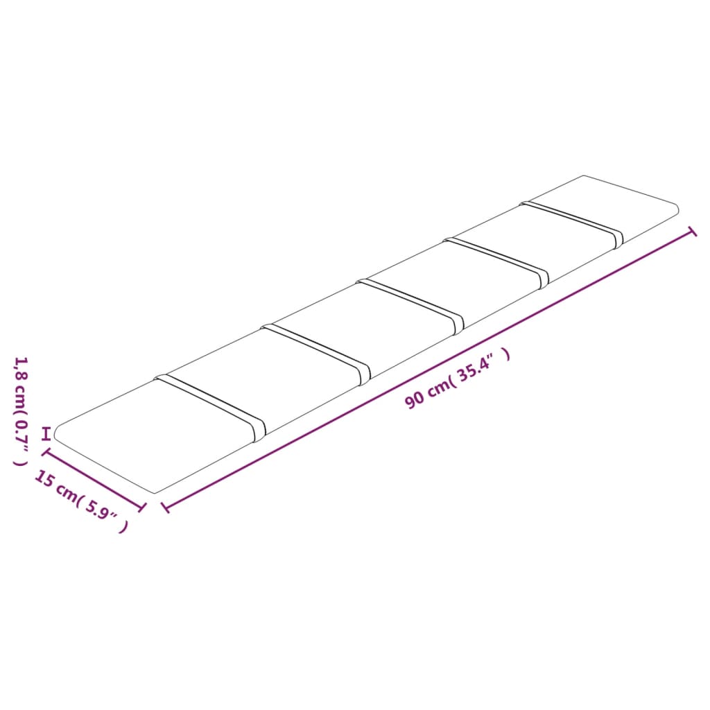 Wandpanelen 12 st 1,08 m² 60x15 cm stof