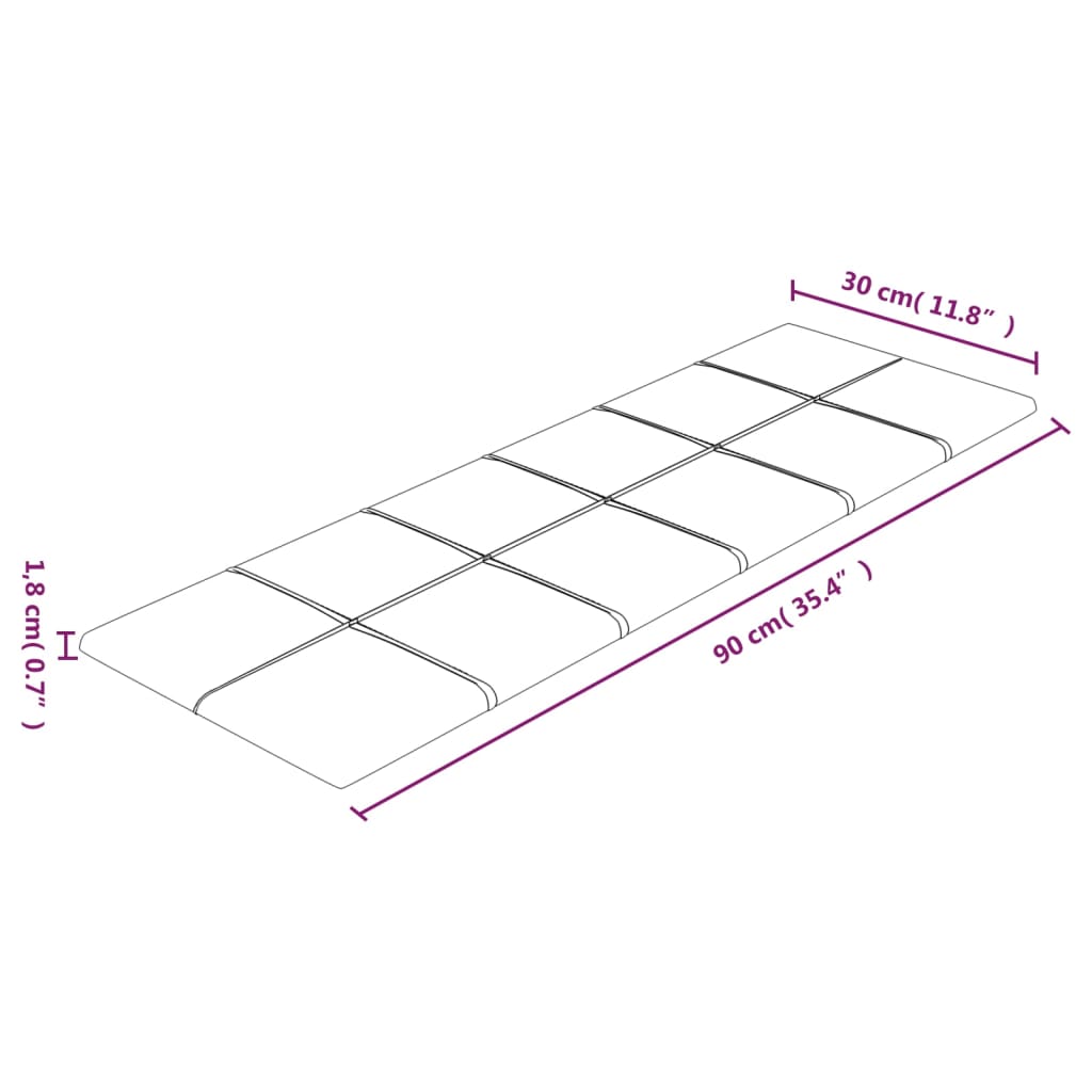 Wandpanelen 12 st 1,08 m² 60x15 cm stof