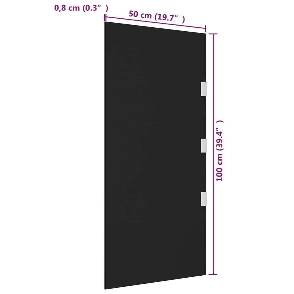 Zijpaneel voor deurluifel 50x100 cm gehard glas transparant