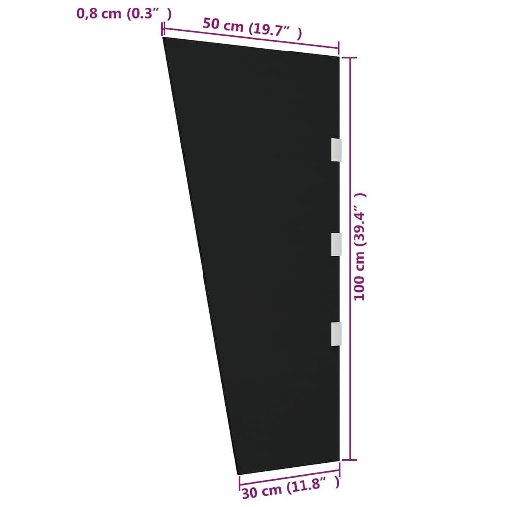 Zijpaneel voor deurluifel 50x100 cm gehard glas transparant