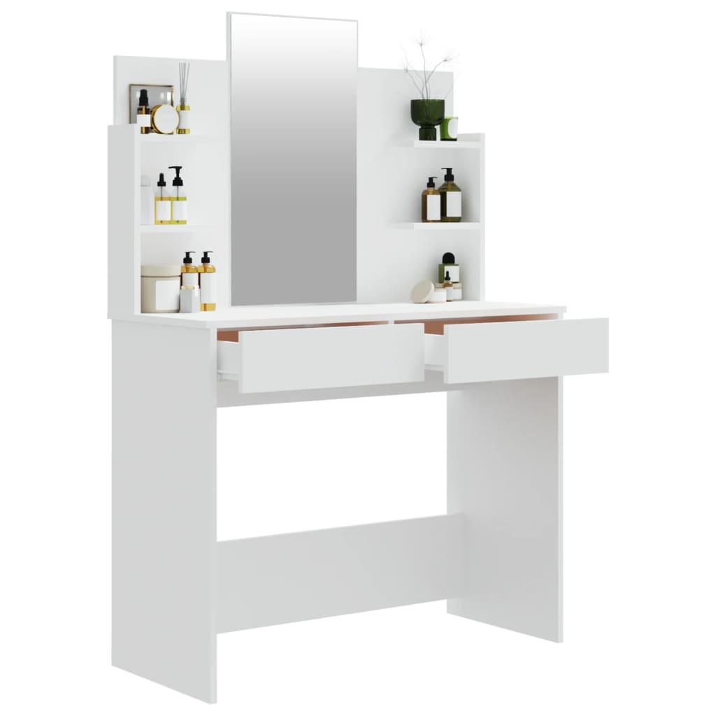 Kaptafel met spiegel 96x40x142 cm bruin eikenkleur