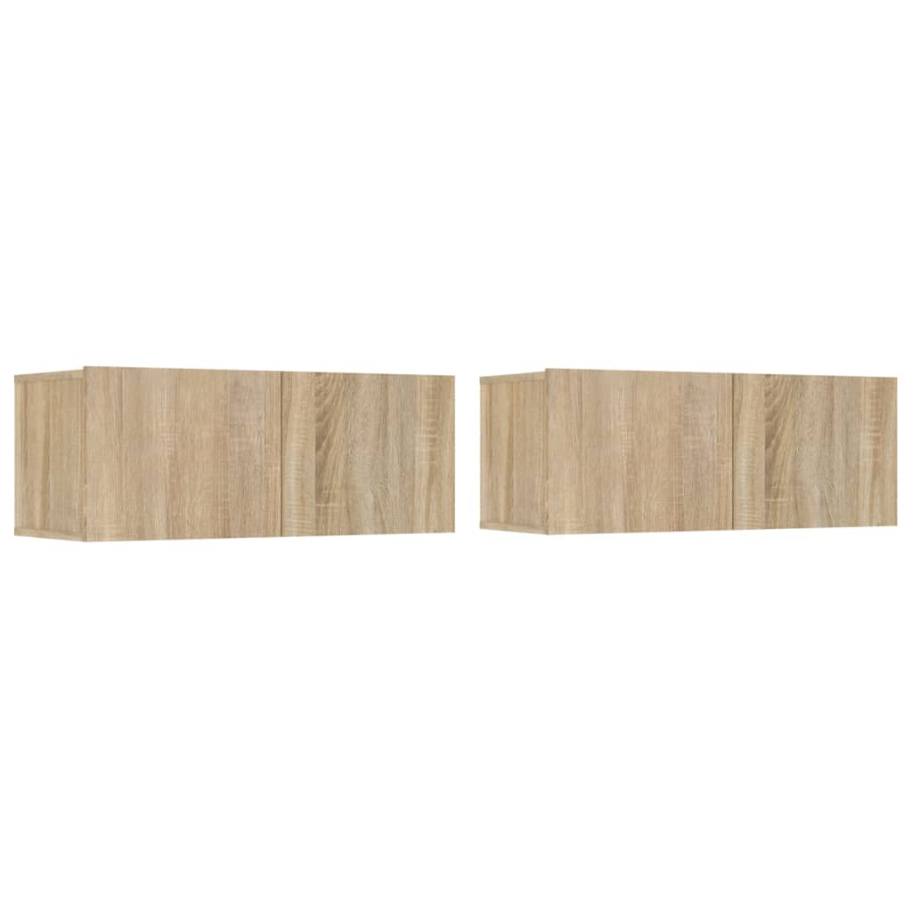 Tv-meubel 80x30x30 cm bewerkt hout bruin eikenkleur