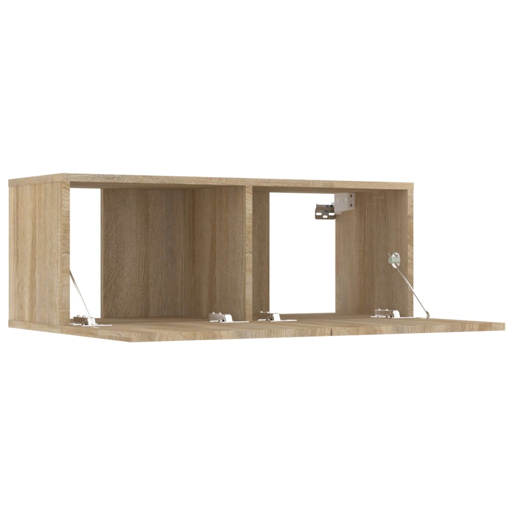 Tv-meubel 80x30x30 cm bewerkt hout bruin eikenkleur